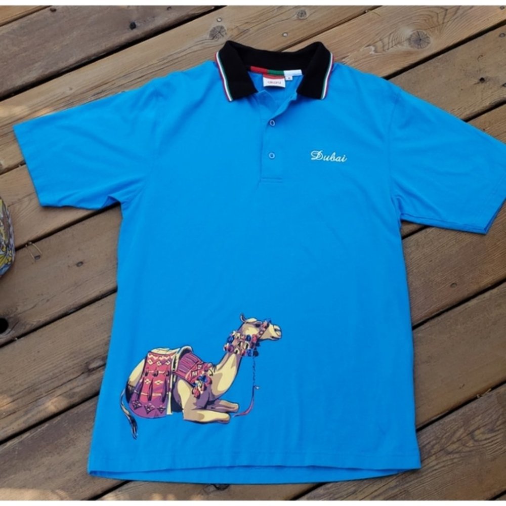 SOLD NEW Akaru Dubai Camel Polo Cotton Shirt - Picture 1 of 5
